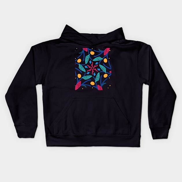 Flowers Pattern Kids Hoodie by Fadmel